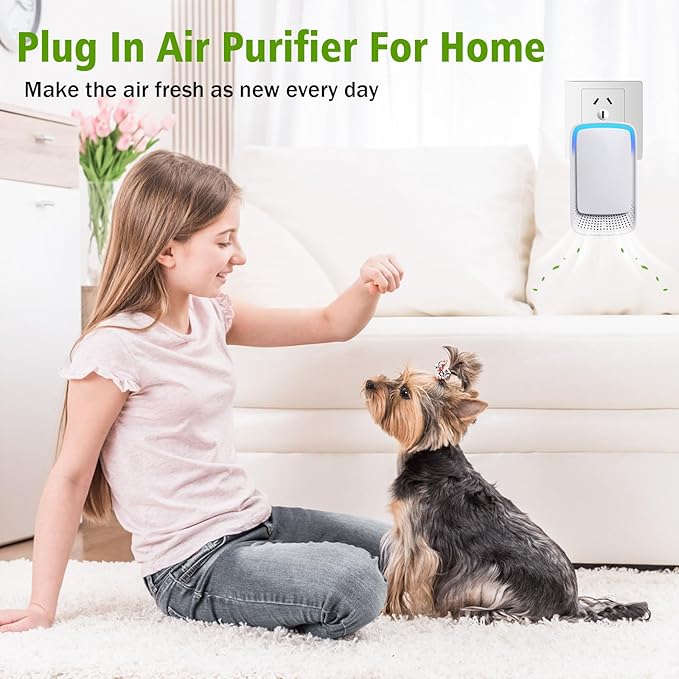 Plug In Air Ionizers for Home Quiet Operation Air Cleaner for Bathroom,Living Room,Office,Kitchen,Pet Room,Portable Negative Ion Air Purifier for Bedroom (4)