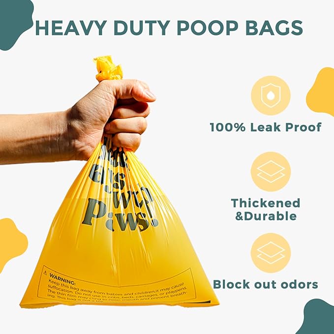 Dog Poop Bags Rolls Biodegradable 100% Leak Proof Dog Waste Bags -270 Count 18 Rolls - Cornstarch Based Doggie Poop Bag for puppy and Big Dogs(Lavender)