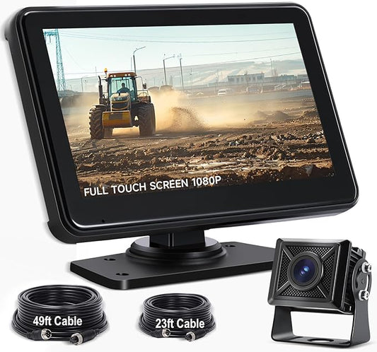AHD1080P Wired Backup Camera with 7'' Touch Screen Monitor, Rear View Camera System for Truck/RV/Trailer/Skid Steer/Tractor, Colorful Night Vision&10G Vibration Truck Rv Camera System