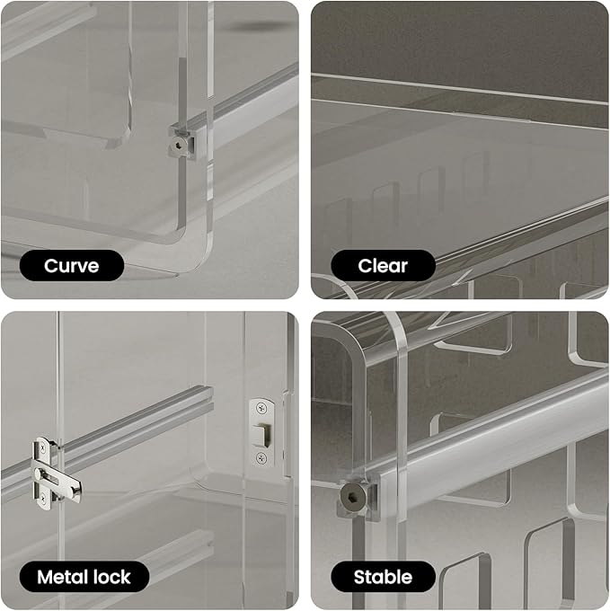 Sumerflos Clear Acrylic Dog Crate - Modern Dog Kennel Furniture, Indoor End Table Dog Crate Lockable Ventilated for Most Small Dog Cat Pet, 24.05" L x 17.99" W x 20" H