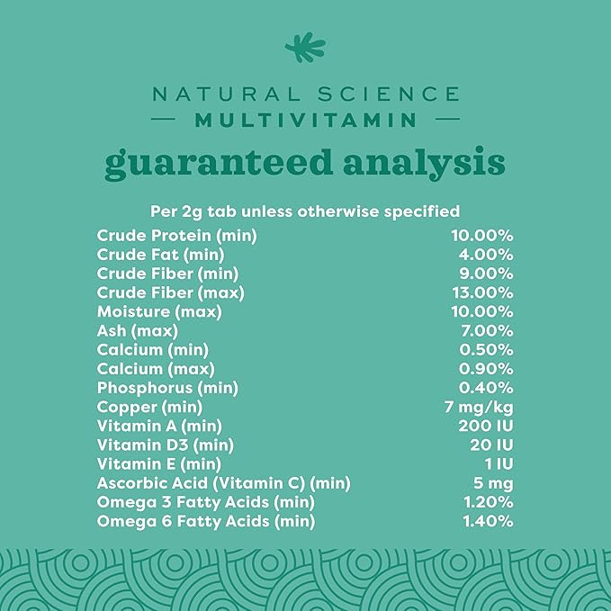 Oxbow Animal Health Natural Science Multi-Vitamin, High Fiber Supplement for Rabbit & Guinea Pig, Made with Timothy Hay, Multi-Pet Households, Omega 3 & 6 Fatty Acids, Made in USA, 4.2 oz Bag
