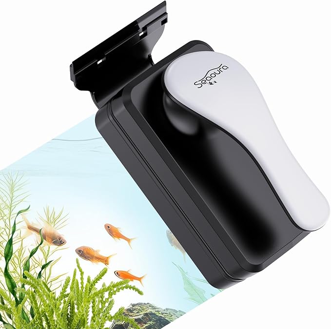 Magnetic Aquarium Glass Cleaner，Algae Scraper for Aquarium Fish Tank， Fish Tank Algae Clean Brush Dual-Sided Side Floating Aquarium Magnetic Brush (M)