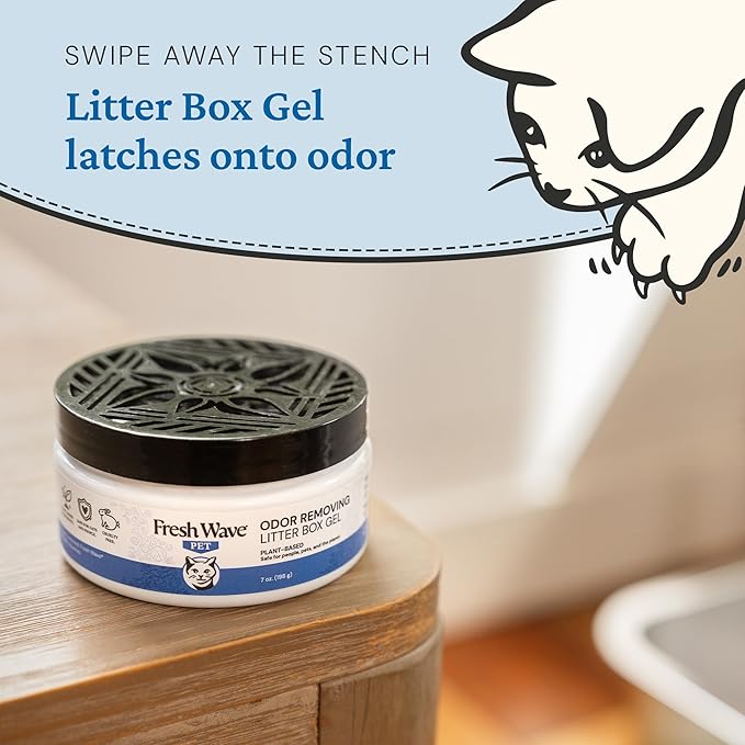 Fresh Wave Odor Removing Litter Box Gel, 7 oz. |Pack of 2 | Safer Pet Odor Eliminator for Home and Litter Box Area