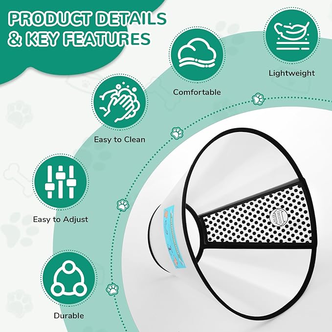 GLADOG Soft Dog Cone Collar, 3 PCS (XL is Only 1 PCS) Flexible Plastic Cone for Dogs After Surgery, Dog Recovery Collar, Adjustable E-Collar for Large/Medium/Small Dogs Cat, Comfy Elizabethan Collar