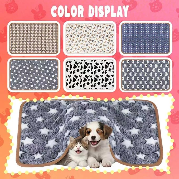 6 Pcs Guinea Pig Bedding Cage Liners Small Animal Flannel Blankets Sleep Mat Absorbent Reusable Pet Pee Bedding Pad Cover for Dog Cat Hamster Ferret Chinchilla Rabbit Hedgehog (30 x 42 Inch, Multi)