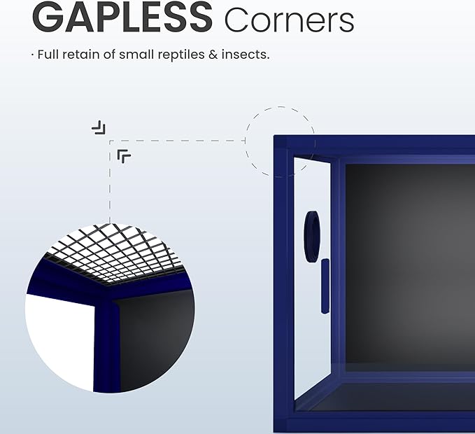 50 Gallon Bearded Dragon Tank, Reptile Enclosure for Easy Maintenance, Front Opening Reptile Tank with Top Screen Ventilation & Glass Sliding Door 36''x18''x18''