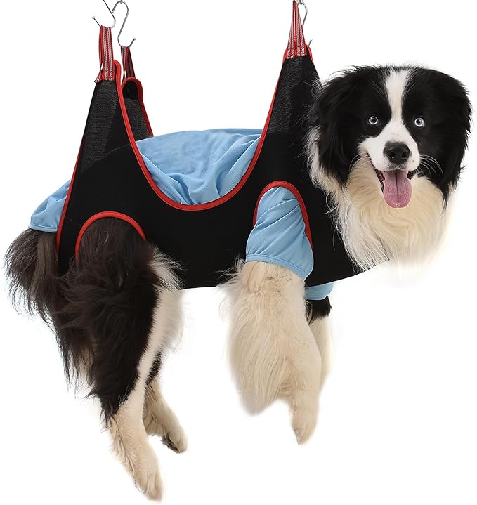 Pet Grooming Hammock Harness for Large Dogs, Breathable Pet Dog Hammock Restraint Bag,Dog Grooming Sling Helper for Trimming Nail and Ear/Eye Care(L Size,10.2")