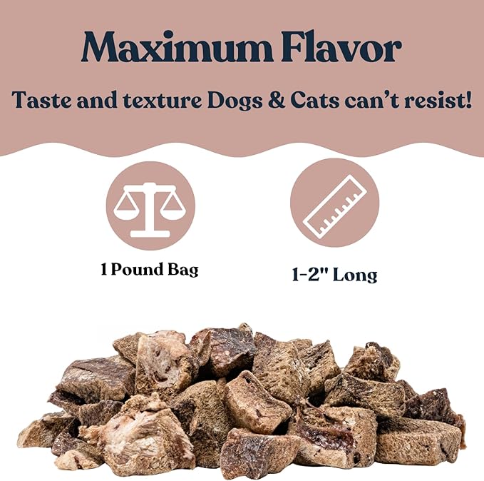 hotspot pets Freeze Dried Pork Liver Treats for Cats & Dogs - Made in USA (1 Pound Value Bag) Single Ingredient, High Protein, All Natural, Grain-Free - Perfect for Training, Topper or Snack