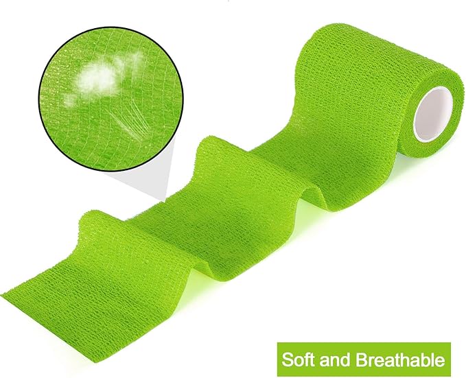 12 Pack Self Adhesive Bandage Wrap 3 inch X 5 Yards Elastic Self Adherent Cohesive Bandage for Ankle Wrist Sports Athletic Tape Pet Vet Wrap for Horses Dog First Aid Tape