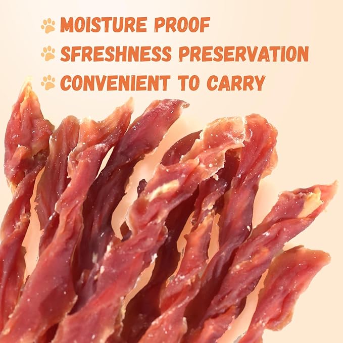 Duck Jerky Dog Treats, Natural Healthy Duck Twisted Strips with 1% Taurine, High Protain Low Fat Dog Training Rewards Treats for Small Medium Large Breeds, 10.6 oz