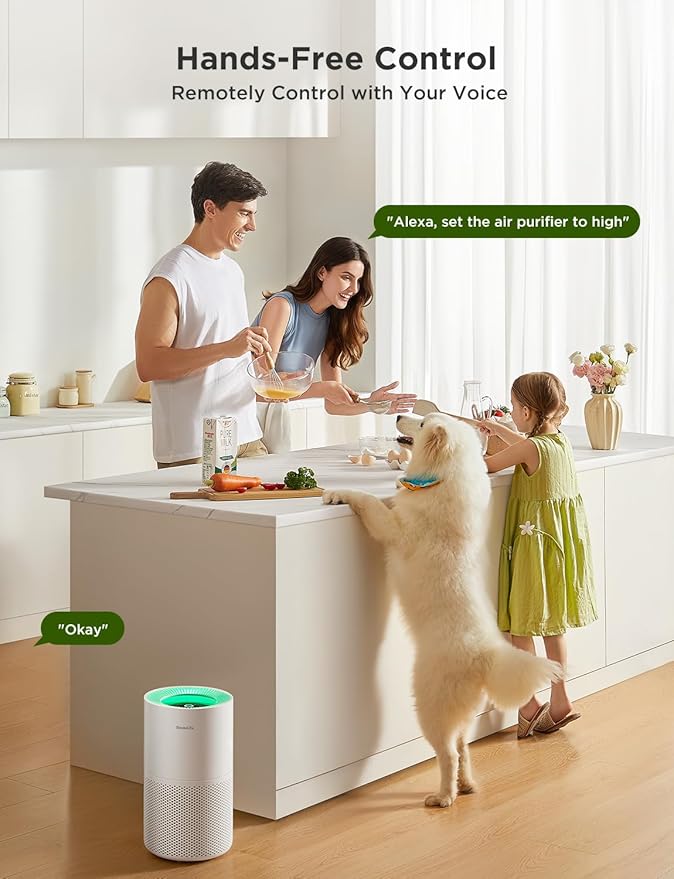 GoveeLife Air Purifiers for Home, Smart Air Purifier for Large Rooms with App & Alexa Control, Detachable Pre-filter, Covers up to 1162ft², Sleep Mode for Pet Hair, Pollen, Dust and Smoke