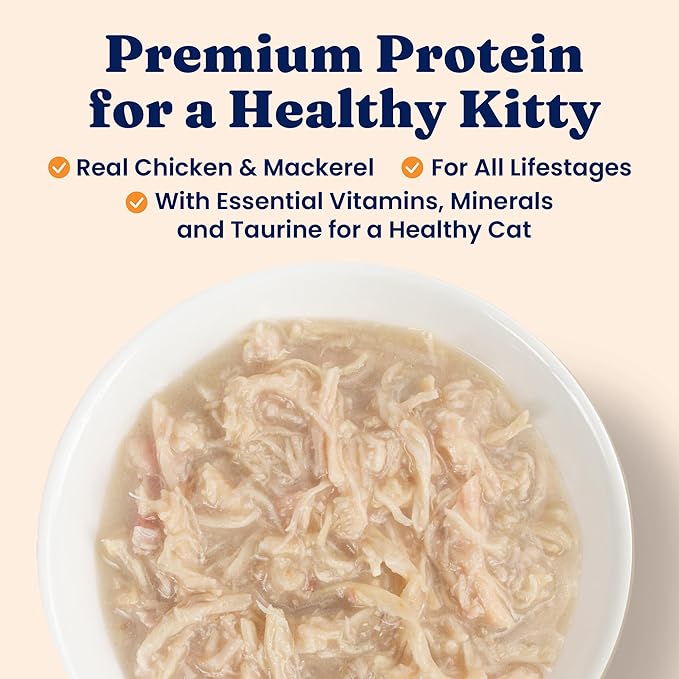 Solid Gold Wet Cat Food Shreds in Gravy - Healthy Canned Cat Food Made w/Real Chicken & Mackerel Shreds, Vitamins & Minerals - Grain Free & Gluten Free Canned Meals for Cats & Kittens - 24ct/3oz Can