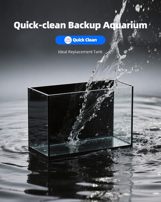 5 Gallon Clear Glass Fish Tank, Easy to Maintain Small Aquariumfor Betta, Goldfish, Snail,Shrimp and Aquatic Planting