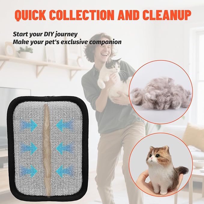Pet Hair Removal Glove – Upgraded Electrostatic Pet Hair Remover Gloves for Cats & Dogs (Black, L)