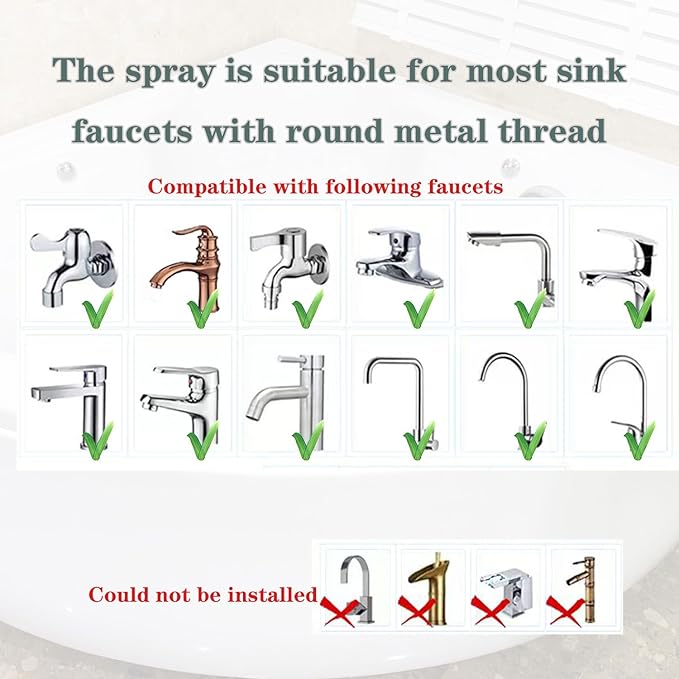 Tub faucet spayer attachment,Bathtub Shower Head Sink-Faucet with 5 Adapters, 79" Hose for Pet Dog Rinse, Baby Bath & Hair washing, ON/OFF Extension for Tub Faucet, Utility Sink, Garden,Bathroom