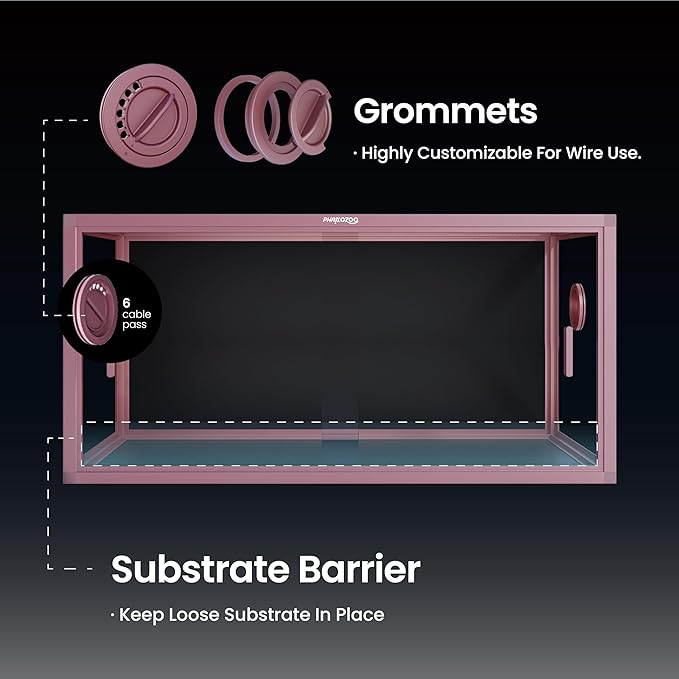 50 Gallon Bearded Dragon Tank, Reptile Enclosure for Easy Maintenance, Front Opening Reptile Tank with Top Screen Ventilation & Glass Sliding Door 36''x18''x18''