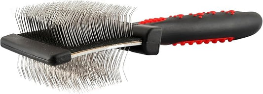 Jeffers Pet Double Sided Grooming Slicker Brush for Dogs, Cats, Puppies – Flexible Head with Stainless Steel Pins – Detangler Tool for Mats, Loose Fur, Shedding – Home or Professional Use - Small