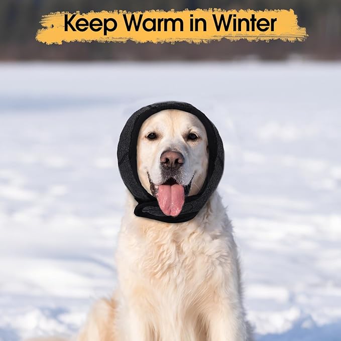 Dog Calming Hoodie, Dog Ear Muffs Noise Protection & Anxiety Relief, No Shake Ear Wraps for Dogs Quiet Ears Cover Headband for Fireworks Grooming Swimming Bathing Force Drying
