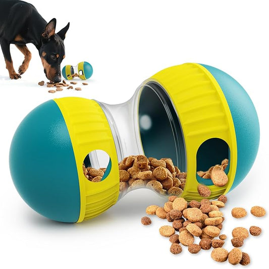 Interactive Dog Puzzle Toys for Indoor Adjustable Food Dispensing Treat Dispenser Ball & Slow Feeder for Large/Medium/Small Dog to Keep Them Busy, Green