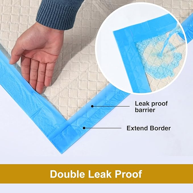 Gardner Pet Ultra Absorbent Thicker Dog Pee Pads Extra Large XL 28"x37" Leak-Proof Odor-Control Blue Puppy Training Pads Full Edge-Wrapping Pad for Dogs Dogs, Puppies, Doggie, Cats, Rabbits - 50 Ct