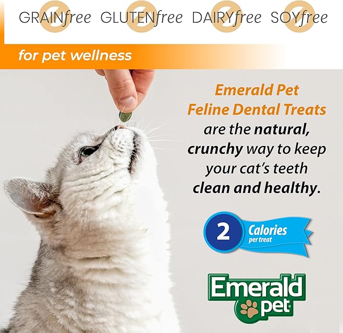 Feline Dental Treats — Tasty and Crunchy Cat Dental Treats Grain Free — Natural Dental Treats to Clean Cat Teeth, Freshen Cat Breath, and Reduce Plaque and Tartar Buildup — Ocean Fish Treats, 3 oz