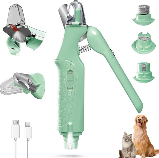 2 in 1 Dog Nail Clippers and Grinder with Lights & Cat Nail Clipper for Large Medium Small Dogs Cats Nail Trimmers USB Rechargeable with 2 LED Lights Dog Claw Care for Non-Black Nails