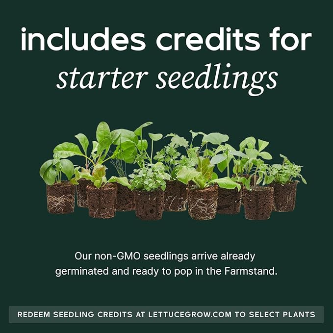 Farmstand Starter Kit + 30 Seedling Credits | Family Hydroponic Growing System Kit | Self-Watering Outdoor Vertical Garden Planter Tower | 5ft 5in | Made in USA