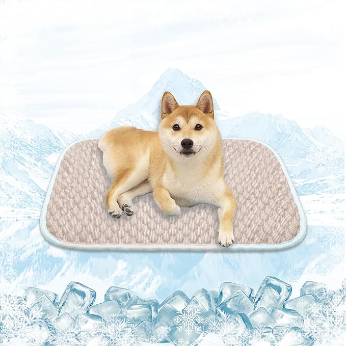 MICROCOSMOS Pet Cooling Mat & Sleeping Pad- Breathable Bubble Surface, EZ Clean. Keep Cooling for Pets, Kids and Adults in Summer.(Brown, 28" x 22")