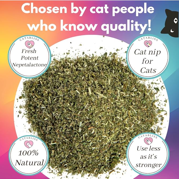 1oz Cat Nip for Cats, Turbo Charging Blend for Refillable Catnip Toys, 100% Essential Natural Cat Weed Treat, Non-Addictive, Enhancing Play for Indoor Cats