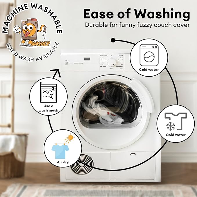 FUNNY FUZZY Pet Couch Cover for Sofa, Calming Dog Bed for Couch, Fluffy Plush Dog Couch Mat for Furniture Protector for Large Medium Small Dogs and Cats, Blue