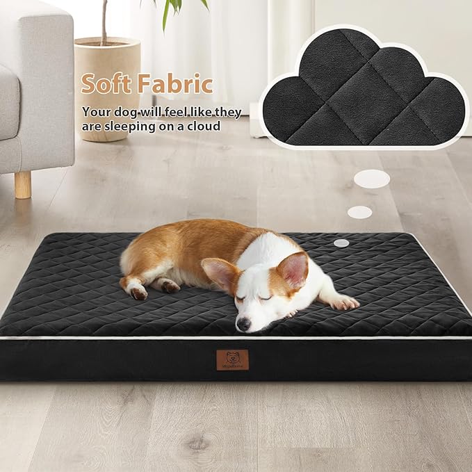 WNPETHOME Orthopedic XL Dog Beds Large Sized Dog, Waterproof Extra Large Dogs Bed with Removable Washable Cover, Multi-Needle Quilting Dogs Crate Bed