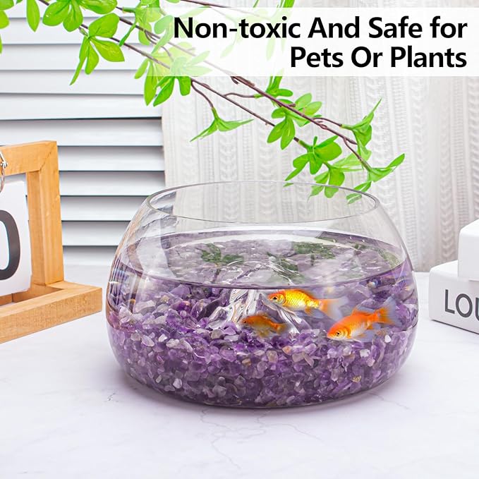 3 LB Amethyst Crystal Rocks Tumbled Crushed Stones Amethyst Crystal Quartz Chips Bulk Natural Gemstones Healing Reiki Mini Quartz Vase Filler Fish Tank Gravel Rocks