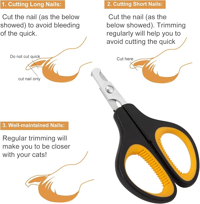 Cat Nail Clipper, Premium Dog Nail Clippers Trimmers Cat Claw Pet Nail Clippers Professional Ergonomic Anti-Slip Small Animals Grooming Tool for Kitten Cats Puppy Birds Hedgehogs Rabbits Hamsters