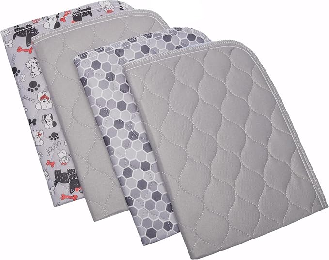 Caldwell's Pet Supply Co. 18x24 Potty Pads, Washable Pee Pads for Dogs, Reusable Pee Pad for Dogs, Puppy Potty Mat, Whelping Rug, Reusable Puppy Mat, Small (Set of 4)