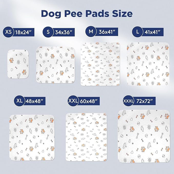 Washable Pee Pads for Dogs, Extra Large 72"x72" Super Absorbent Reusable Training Dog Pads, 100% Waterproof Non-Slip Dog Mat for Training, Whelping, Housebreaking, Incontinence, for Playpen, Crate
