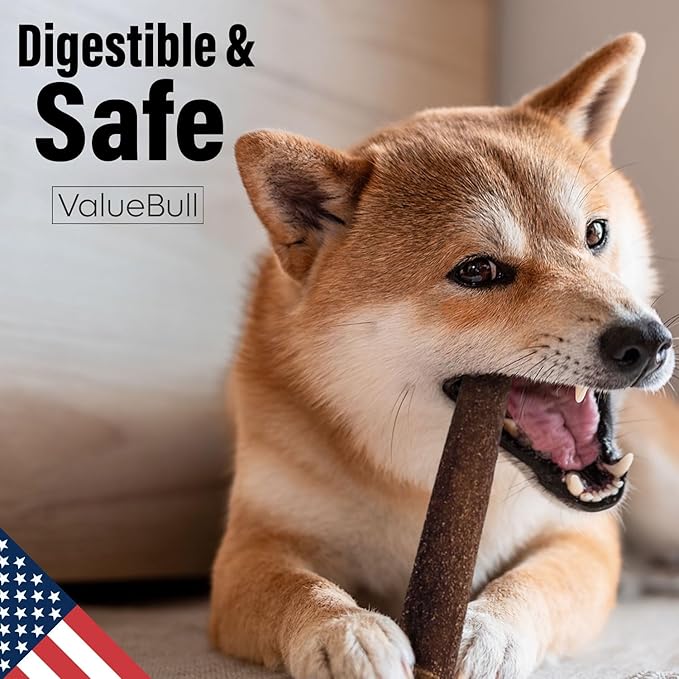 ValueBull USA Collagen Sticks for Dogs, 6 Inch Thick Chews, Natural Long-Lasting Dog Treats, 25 Count - Promotes Joint, Skin & Coat Health with Glucosamine and Chondroitin