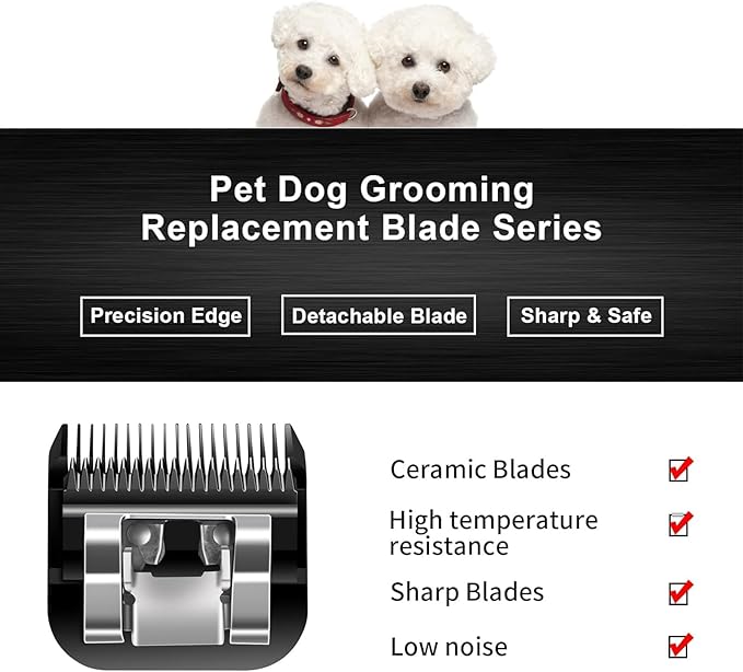 10 Blades Dog Grooming Blades Compatible with Andis/Oster A5/Wahl KM-10 Series Dog Clippers,Detachable Clipper Replacement Blade,Black (5PCS Black-#10+30+4FC+5FC+7FC)
