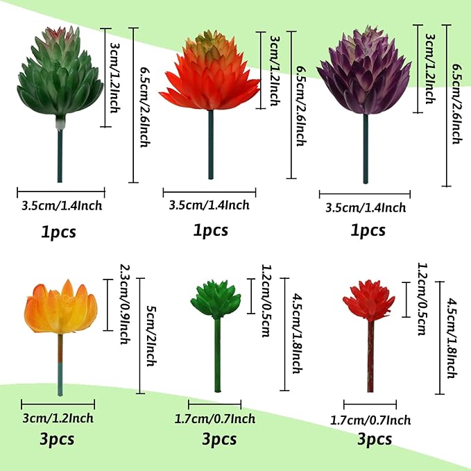 22pcs Colorful Fake Succulents, Mini Artificial Succulents for DIY Crafting Home Terrarium Floral Wall Garden Arrangement Office Decoration (Unpotted)