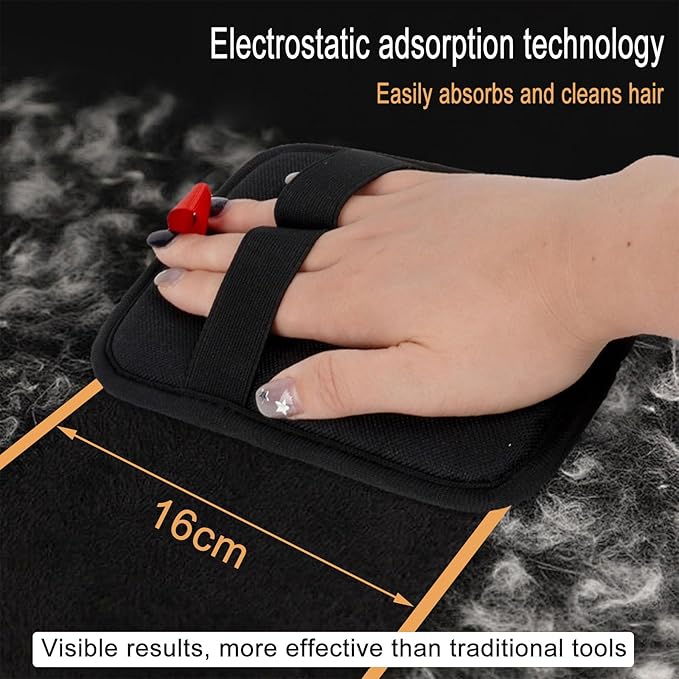 Pet Hair Removal Glove, Electrostatic Pet Hair Removal Gloves, Cat Comb, Dog Comb, Washable Reusable Dogs Cats Hair Gloves for Furniture, Bed, Sheets, Couch, Clothes, Carpet, Car Seat, Curtain