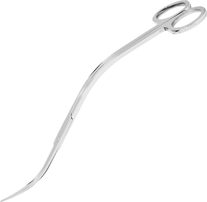 Mandala Crafts Extra Long Stainless Steel Curved Aquarium Scissors for Trimming Aquatic Plants – Wave Aquascape Scissors for Fish Tanks, Hospital Tanks, Goldfish Bowls, Aquariums, and Terrariums