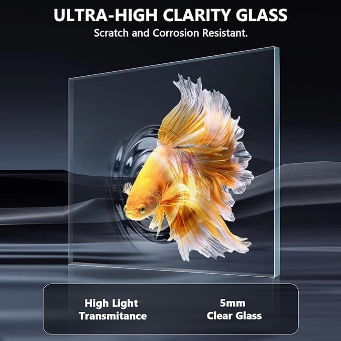 fishkeeper 5 Gallon Fish Tank Starter Kit, Small Aquarium with Filter and Adjustable 3 Color Lighting Self Cleaning Fish Bowl Rimless Aquarium for Beginners (Freshwater Fish Tank)