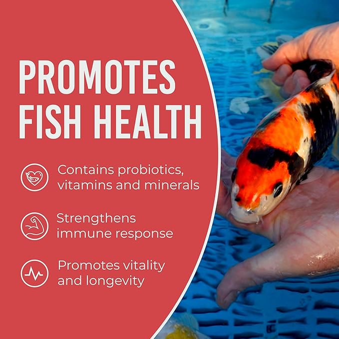 Blue Ridge Koi Fish Food 2lb - Koi Food 3/16” Large and Mini Blend Growth Formula, Goldfish Food, Premium Fish Food for Ponds, Ponds Fish Food, Floating Pond Pellets