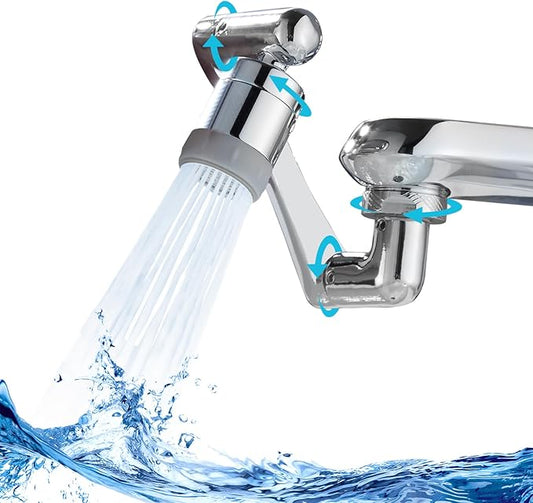 CECEFIN 1080° Swivel Faucet-Extender Sink-Aerator - 2 Mode Splash Water Filter Extension, Kitchen Bathroom 360° Rotatable Spray Attachment, Multifunctional Universal Robotic Arm -Wash Hand/Hair/Face