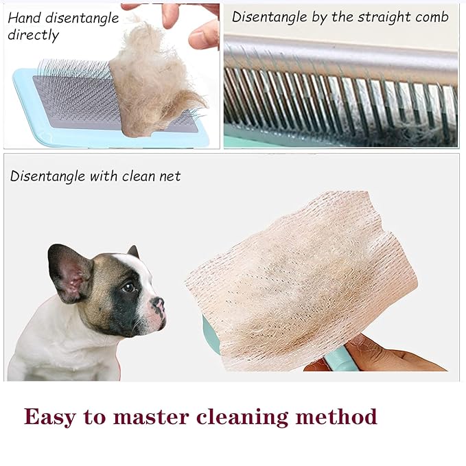 Air Cushion Slicker Brush for Dogs Cats,Soft Pin Shedding Brush for Short Haired Dog,Cat, Pet Grooming Wire Brush for Thin Curly Matted Tangled Hair,14mm(0.55"),Green