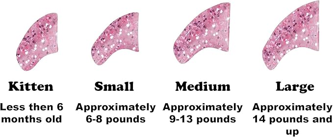 40 Pack Soft Nail Caps for Cat Claws Pink Glitter Large