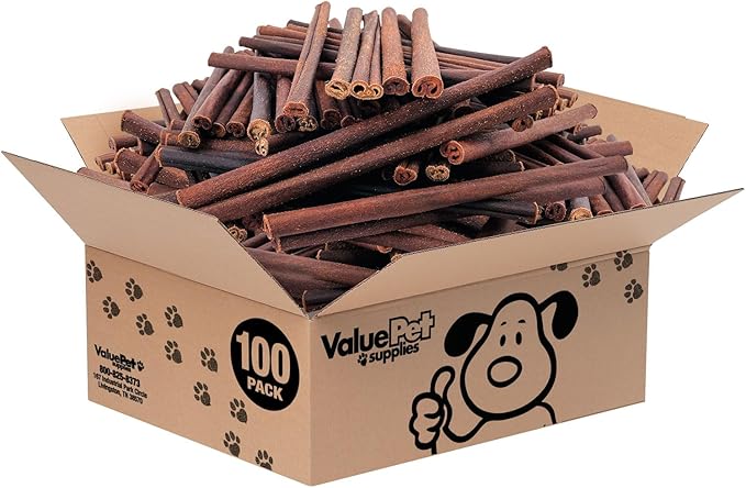 ValueBull Collagen Sticks for Dogs, 12 Inch Thick Chews, Natural Long-Lasting Dog Treats, 100 Count Bulk Pack - Supports Joints, Skin & Coat with Chondroitin & Glucosamine