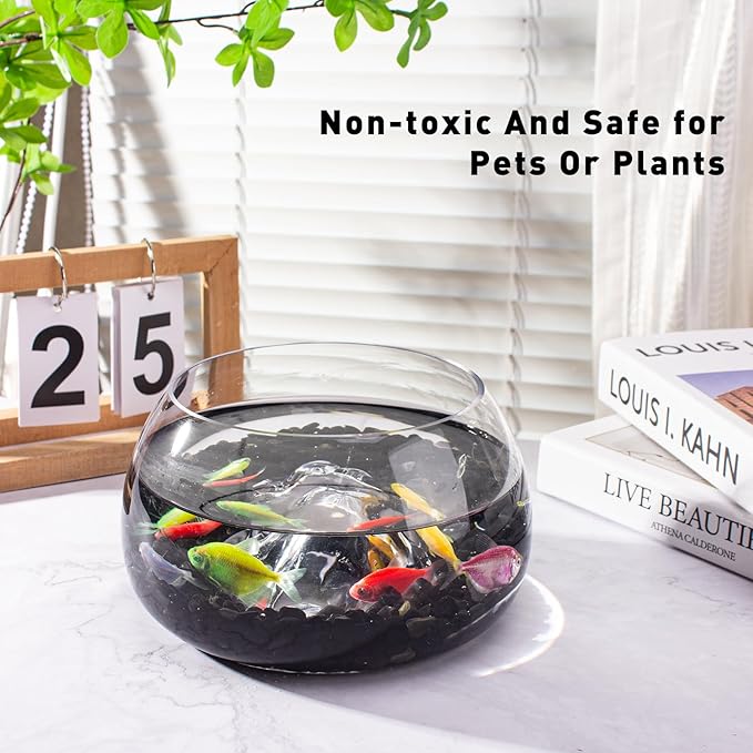 3 Lb Black Obsidian Crushed Stone Crystal Chips Bulk, Betta Fish Tank Gravel Rocks Irregular Shaped Marbles Pebbles for Aquarium, Vase Fillers, Succulent Plants Decor