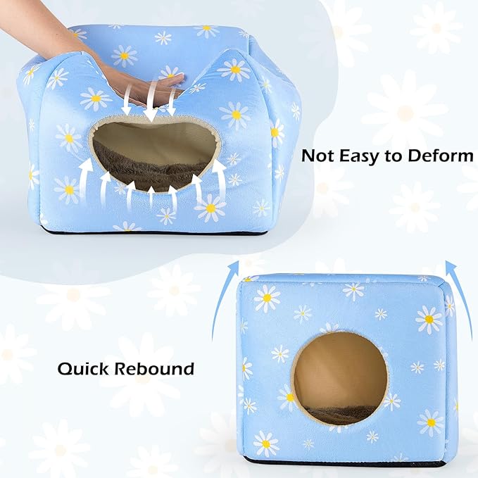 Bienbee Guinea Pig Hideout, Washable Guinea Pigs House Cozy Guinea Pigs Bed for Small Pet Bunny/Rabbit/Hamster/Chinchilla Guinea Pig Accessories Daisy