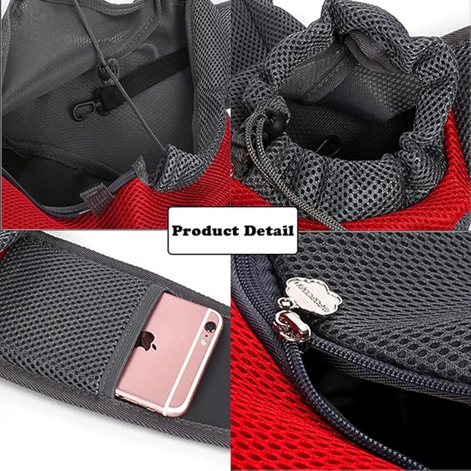 Love Dream Pet Dog Sling Carrier, Breathable Mesh Portable Travel Safe Pet Sling Shoulder Bag Carrier with Adjustable Non-Slip Shoulder Strap for Small Dogs Cats Puppy