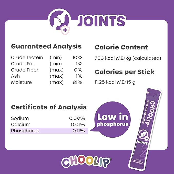 Squeeze Vita Stick Lickable Treats for Dogs & Cats. 7 Joint Support Sticks with Essential multivitamins. Soft and Tasty Paste for All Life Stages, Supporting Joints Health